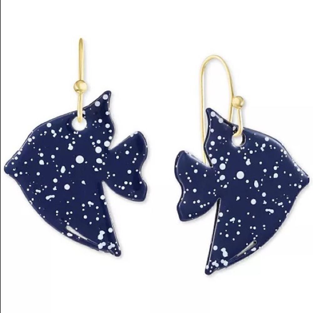 Alfani Gold-Tone Blue Colored Tropical Fish Drop Earrings New